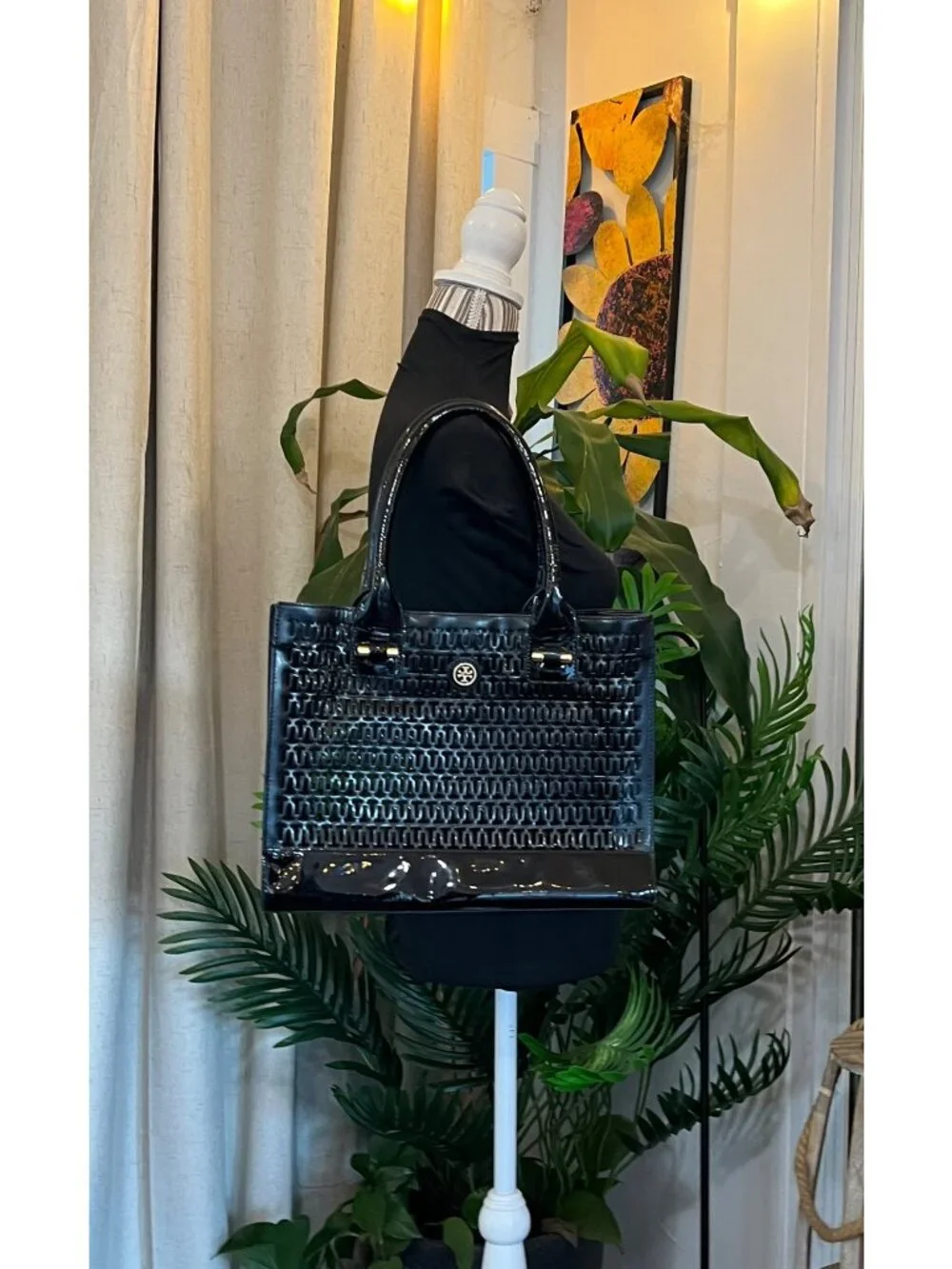 TORY BURCH Black Robinson Cut Out Tote ✺✺